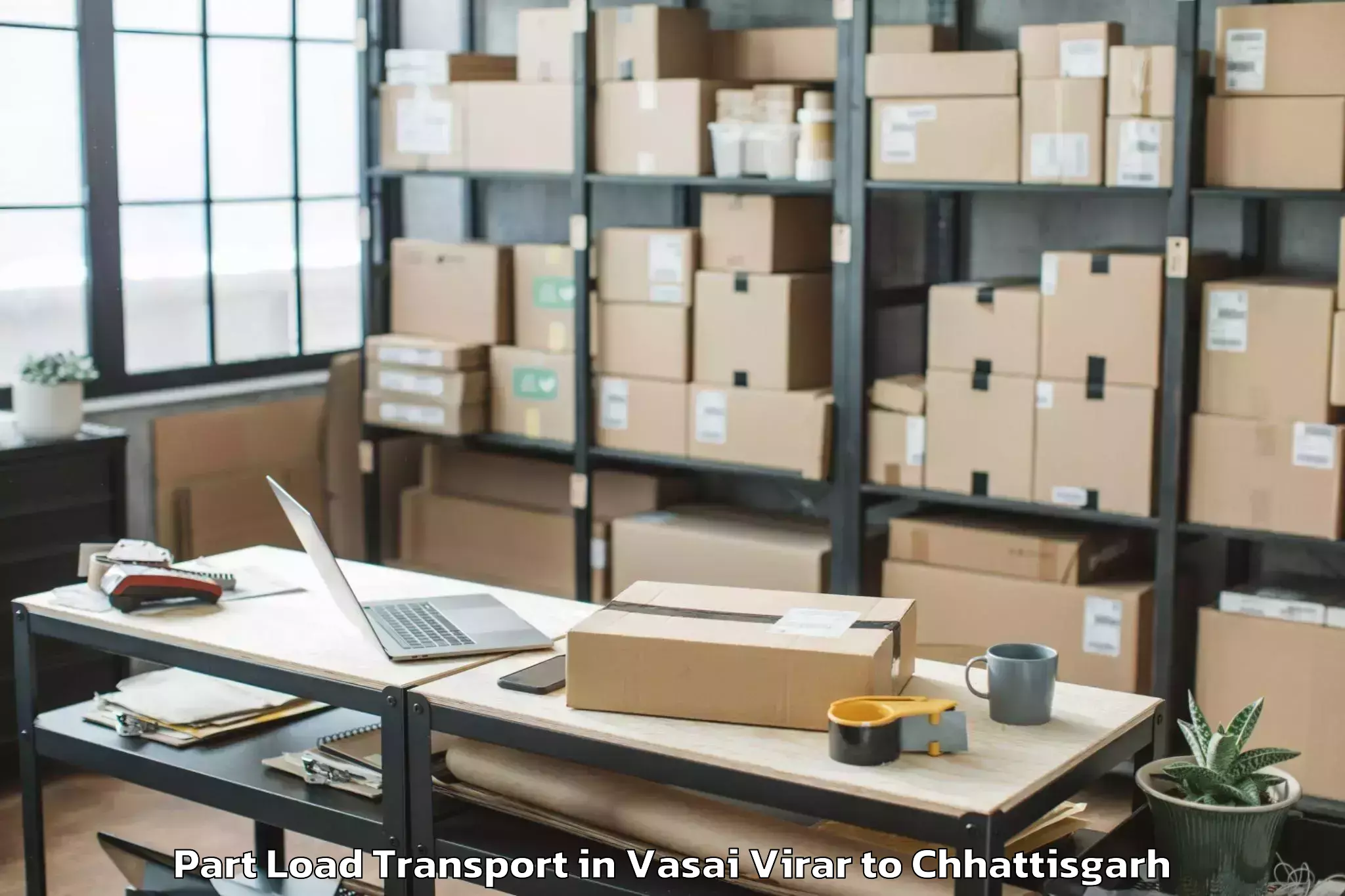 Hassle-Free Vasai Virar to Magneto The Mall Raipur Part Load Transport